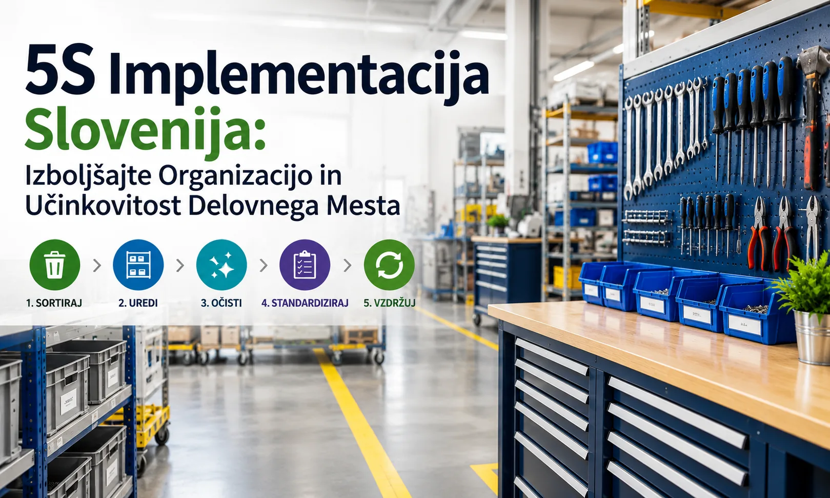 5S Implementacija Slovenija: Kako izboljšati organizacijo in učinkovitost delovnega mesta