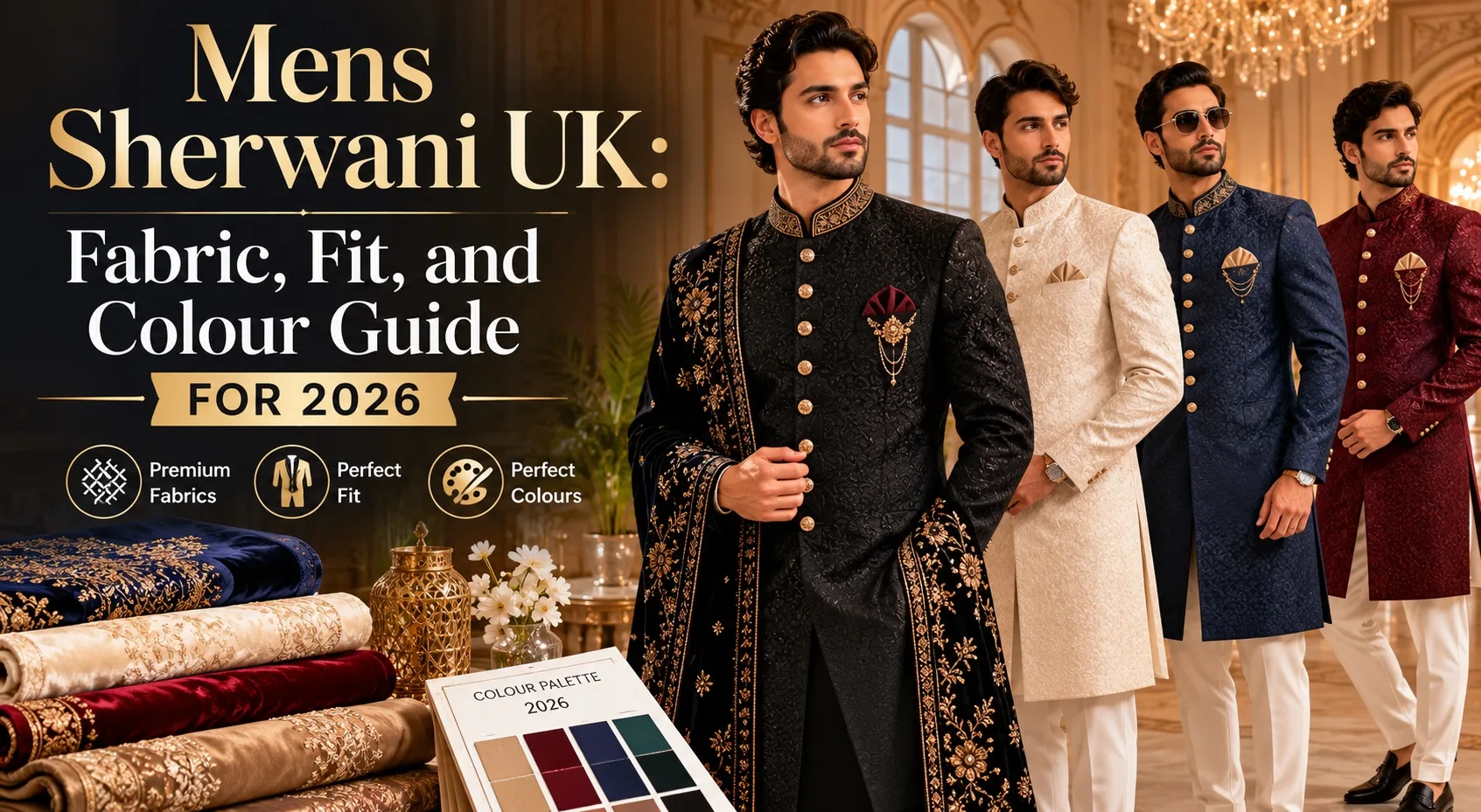 Mens Sherwani UK: Fabric, Fit, and Colour Guide for 2026