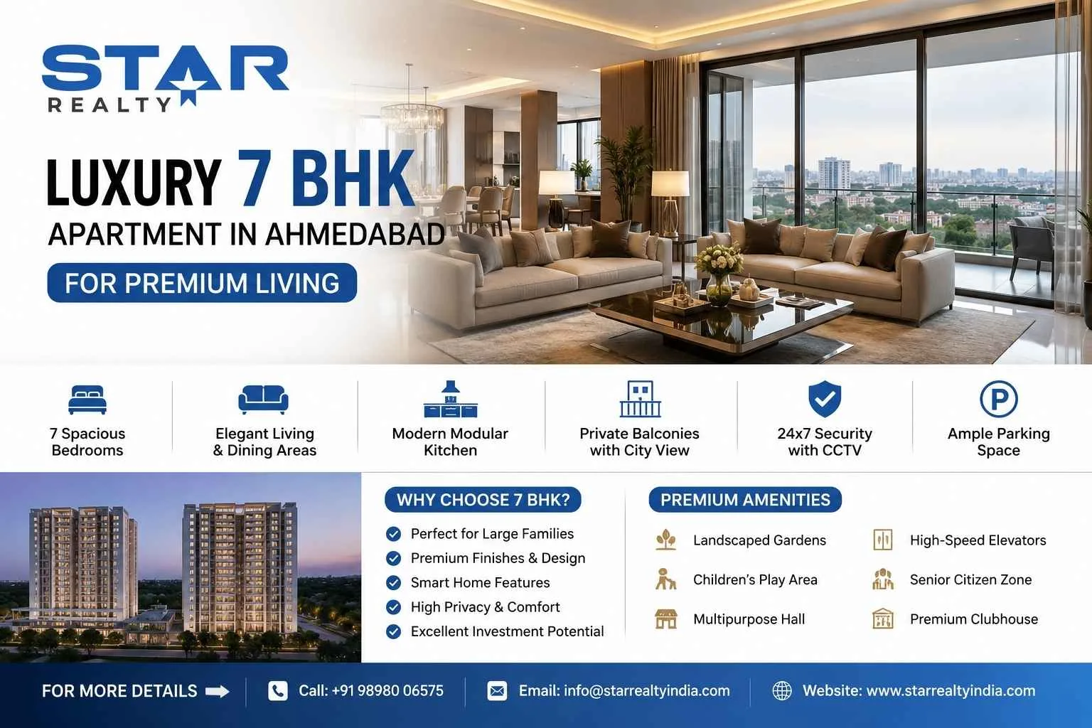 Best 7 BHK Apartment in Ahmedabad for Premium Lifestyle