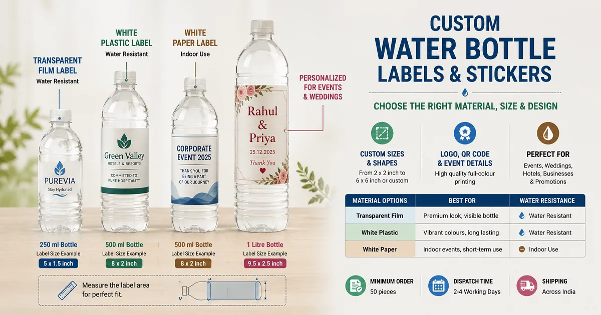 Custom Water Bottle Labels & Stickers: A Simple Way to Personalize and Brand Bottles