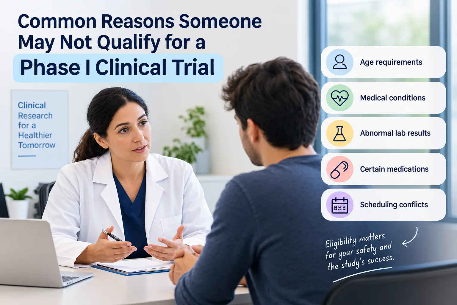 Common Reasons Someone May Not Qualify for a Phase I Clinical Trial