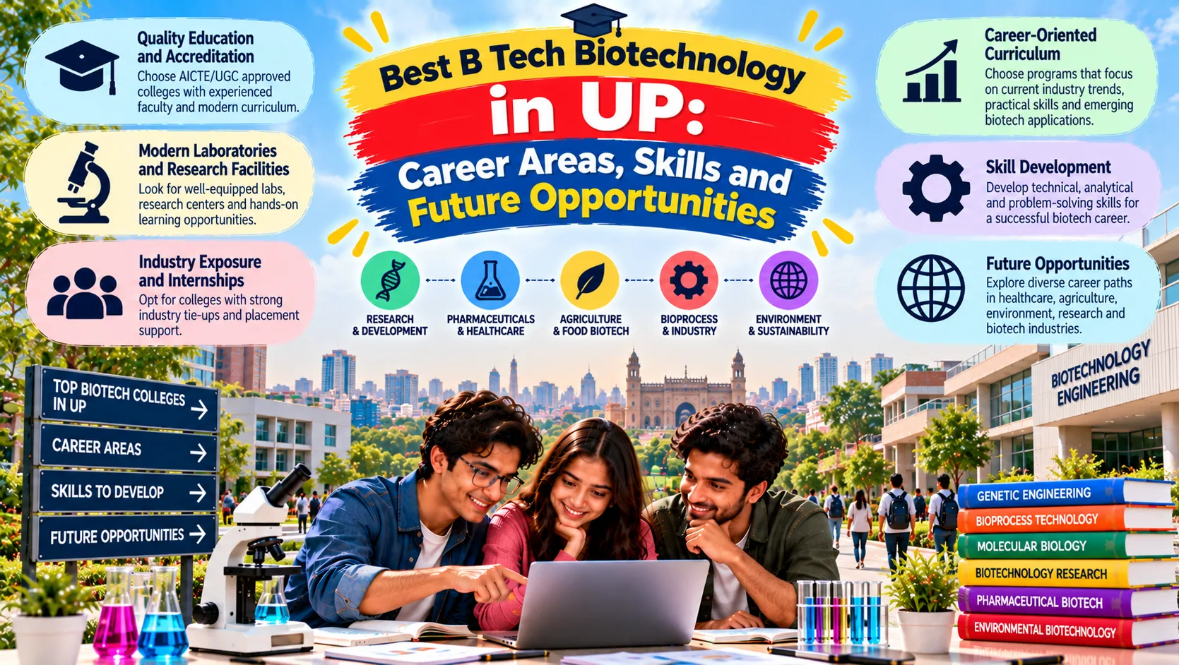 Best B Tech Biotechnology in UP: Career Areas, Skills and Future Opportunities