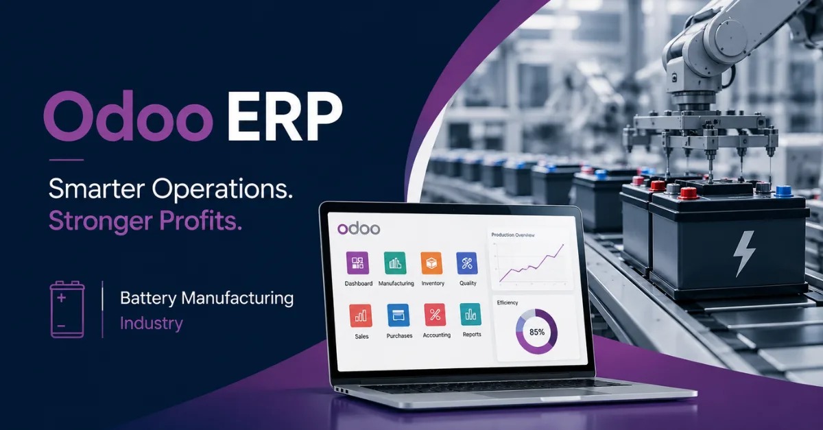 How Odoo ERP Improves Productivity and Profitability in the Battery Manufacturing Industry