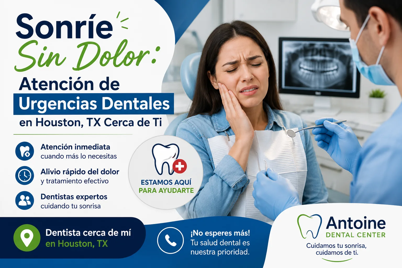 Sonríe Sin Dolor: Atención de Urgencias Dentales en Houston, TX Cerca de Ti