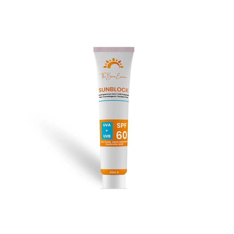 SPF 60 Sunblock for Daily UVA & UVB Protection - The Bare Essence
