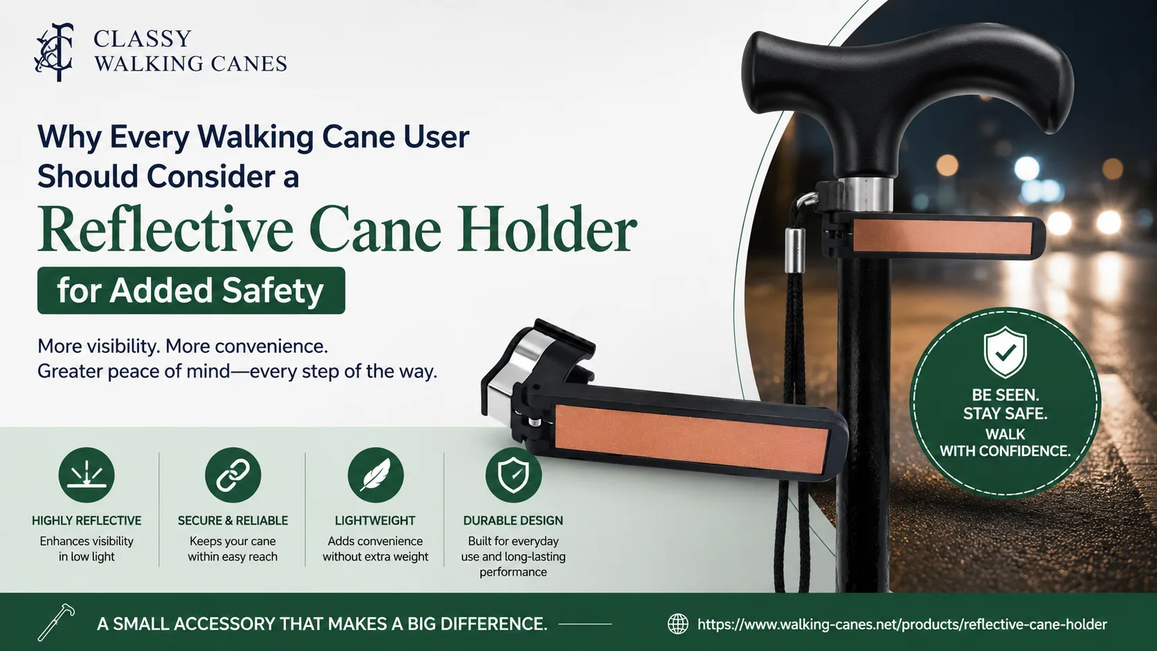 Why Every Walking Cane User Should Consider a Reflective Cane Holder for Added Safety