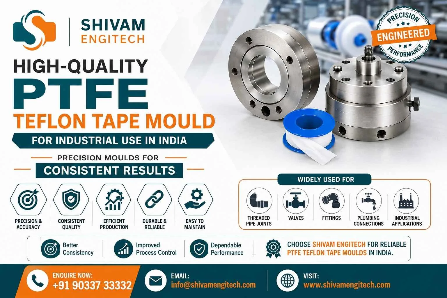 PTFE Teflon Tape Moulds Manufacturing for Consistent Quality Output