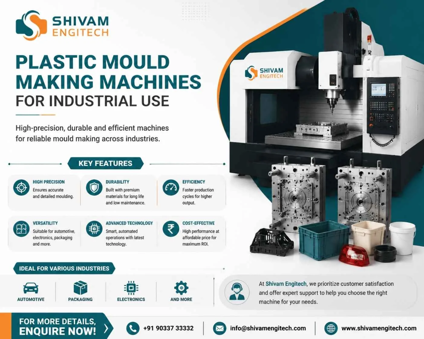 Plastic Mould Making Machine for Industrial Use in India | Shivam Engitech