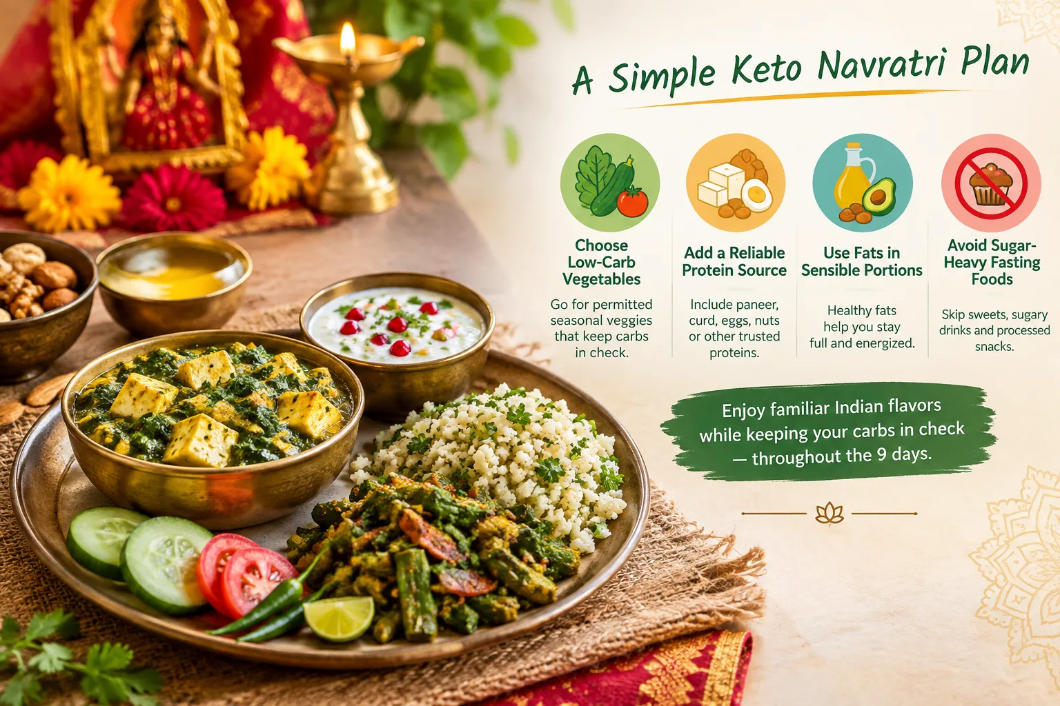 Keto Navratri Diet Plan: 9-Day Vegetarian Vrat Recipes for India
