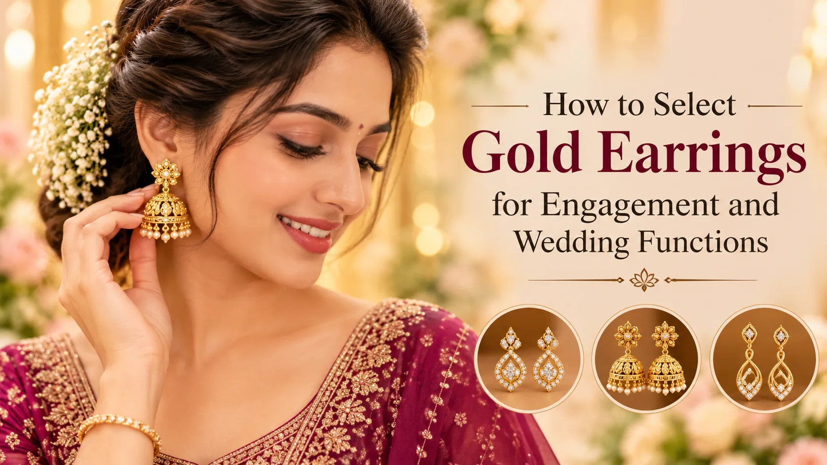 How to Select Gold Earrings for Engagement and Wedding Functions