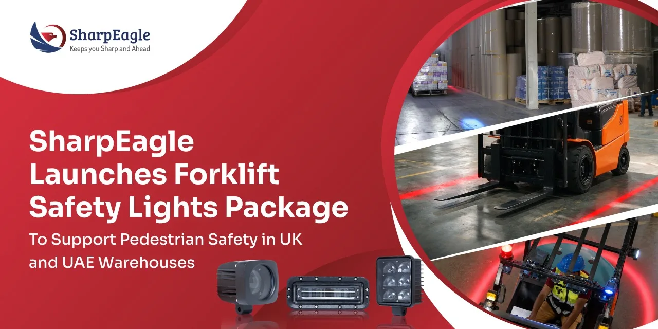 SharpEagle Launches Forklift Safety Lights Package to Support Pedestrian Safety in UK and UAE Warehouses