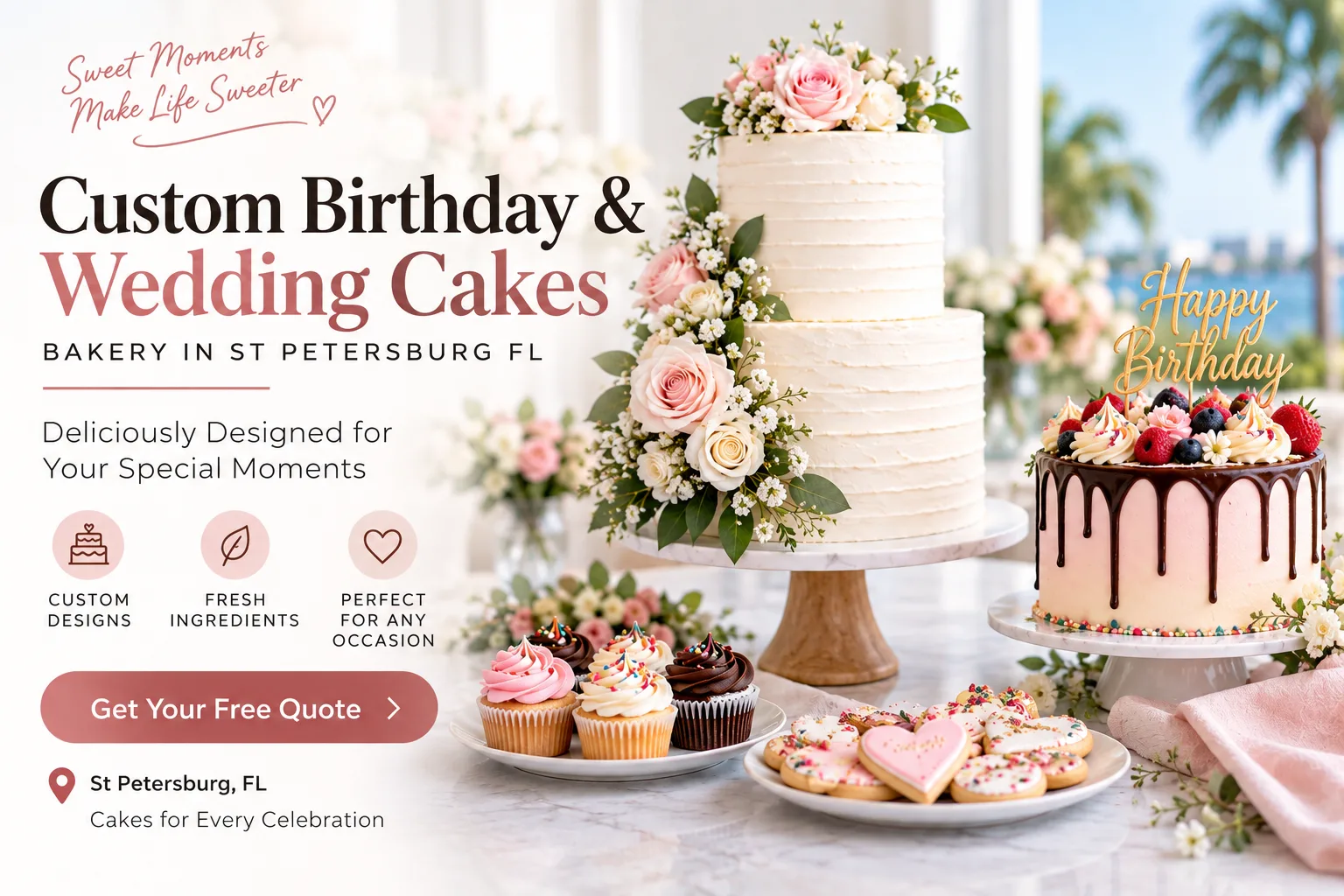 Why Choose a Local Bakery in St Petersburg, FL for Custom Birthday and Wedding Cakes