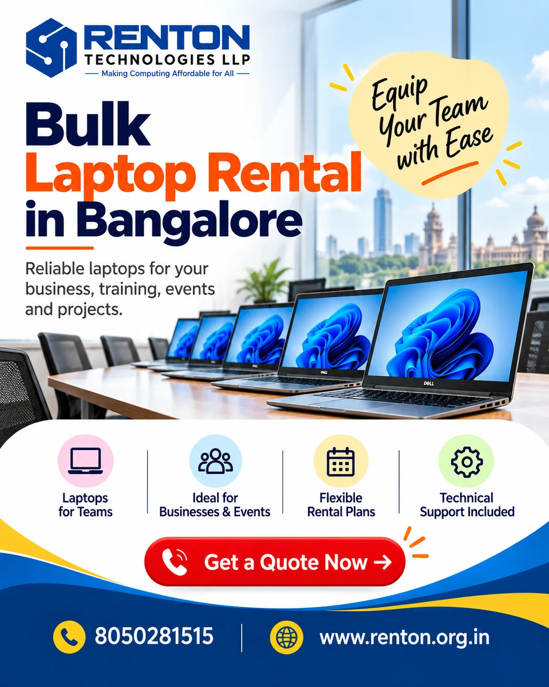 Bulk Laptop Rental in Bangalore: Need 50 Laptops Fast?