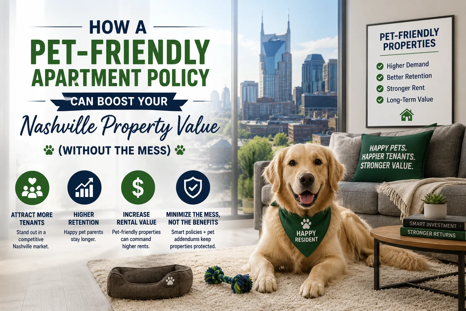 How a Pet-Friendly Apartment Policy Can Boost Your Nashville Property Value (Without the Mess)