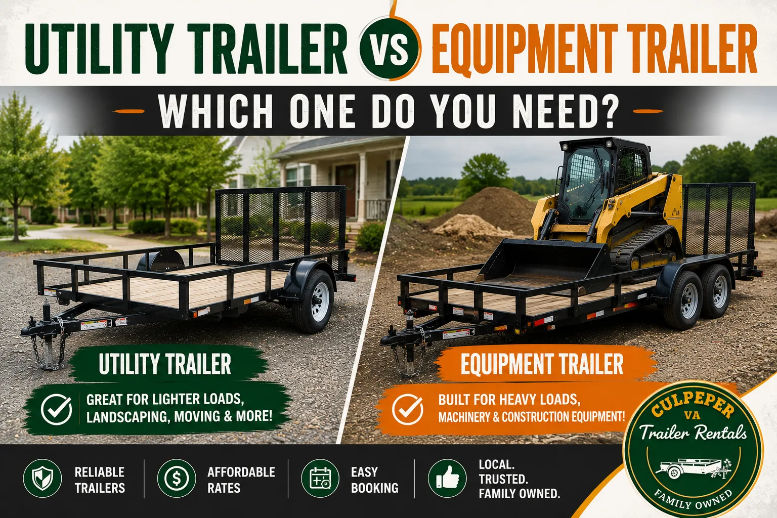 Utility Trailer vs Equipment Trailer: Which One Do You Need?