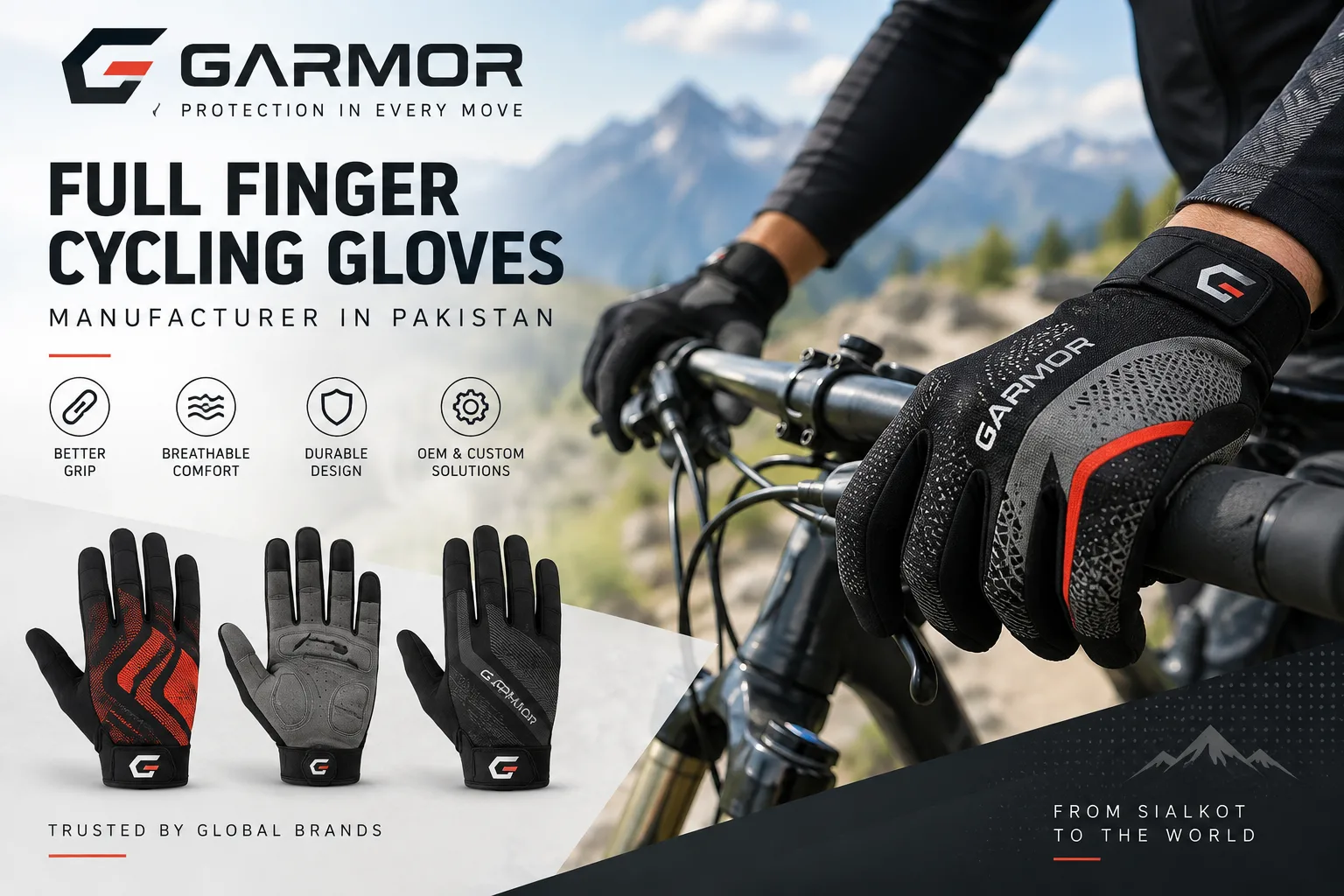 Full Finger Cycling Gloves Manufacturer in Pakistan - Garmor
