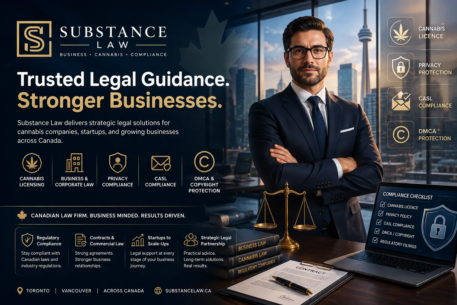How Can Substance Law Help Businesses with Cannabis Licences, Privacy Compliance, CASL, DMCA, and Copyright Issues?
