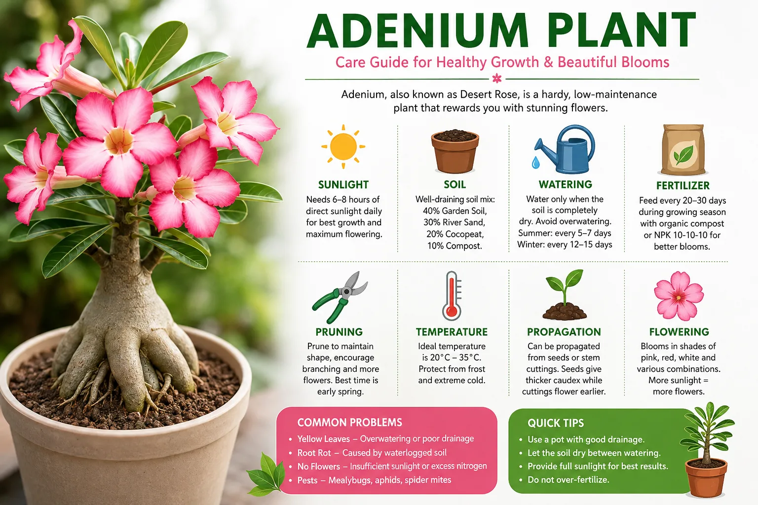 Adenium Plant: Complete Care Guide for Healthy Growth and Beautiful Blooms