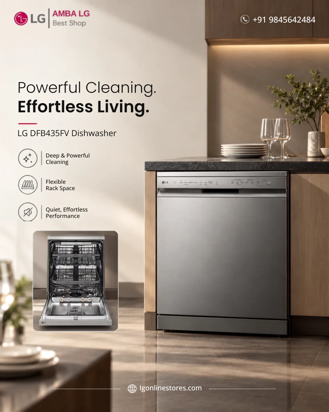 LG DFB435FV Dishwasher: Features & Benefits | Amba LG