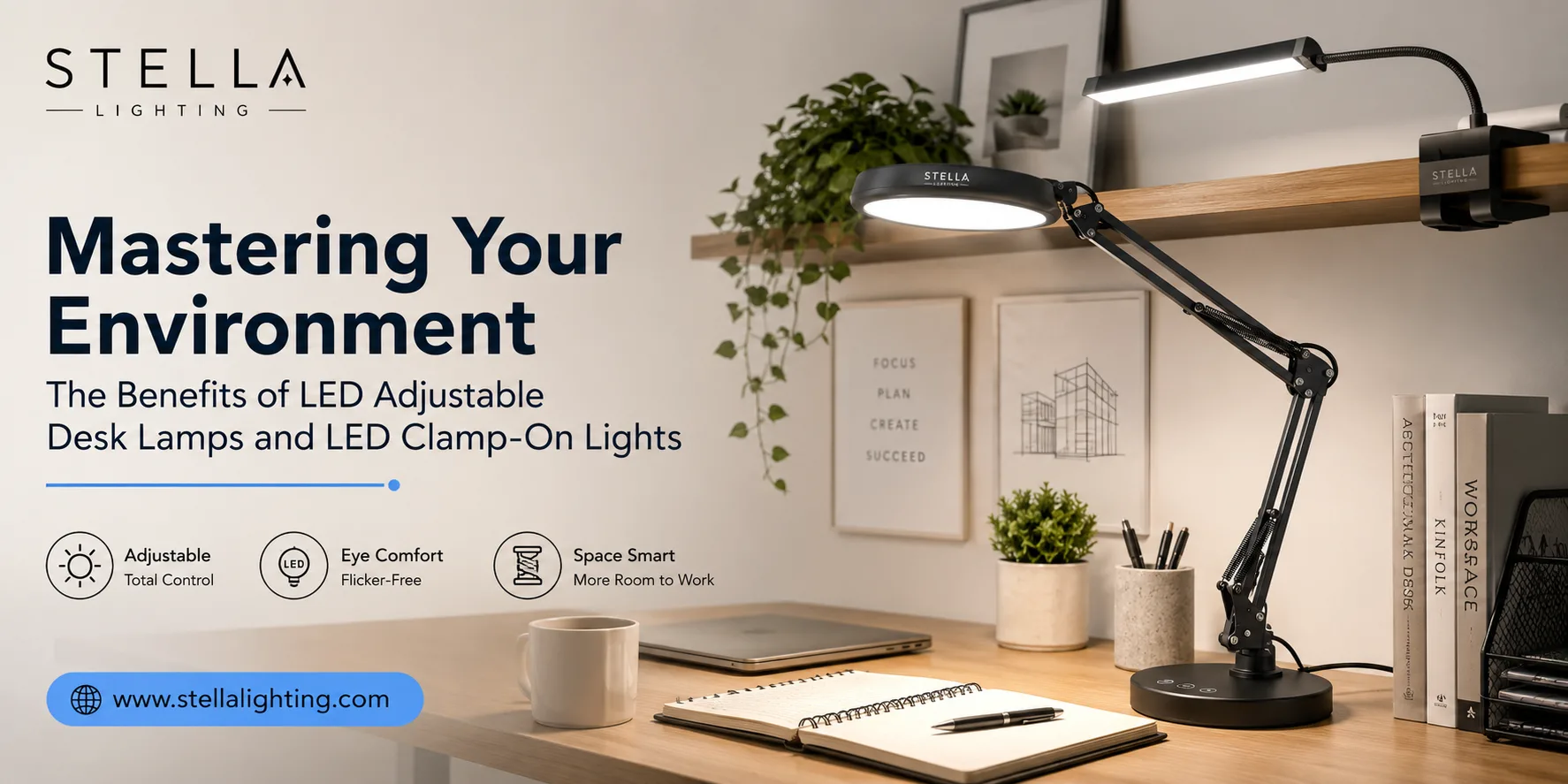 Mastering Your Environment: The Benefits of LED Adjustable Desk Lamps and LED Clamp-On Lights