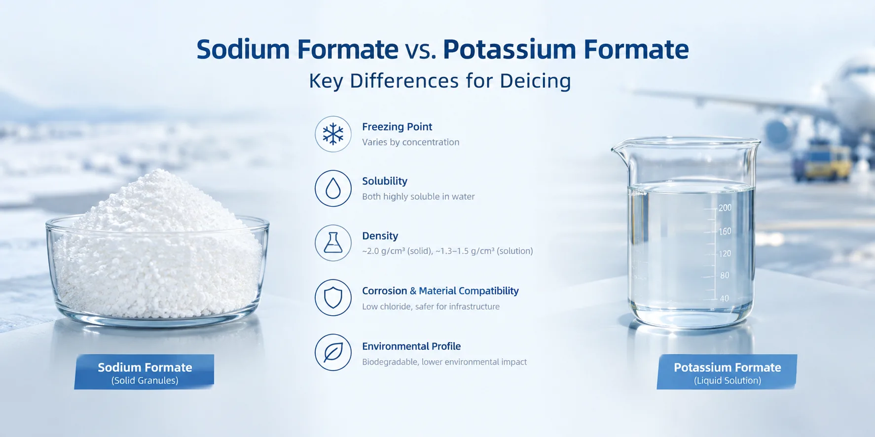 Sodium Formate vs. Potassium Formate: How to Select a Deicing Agent