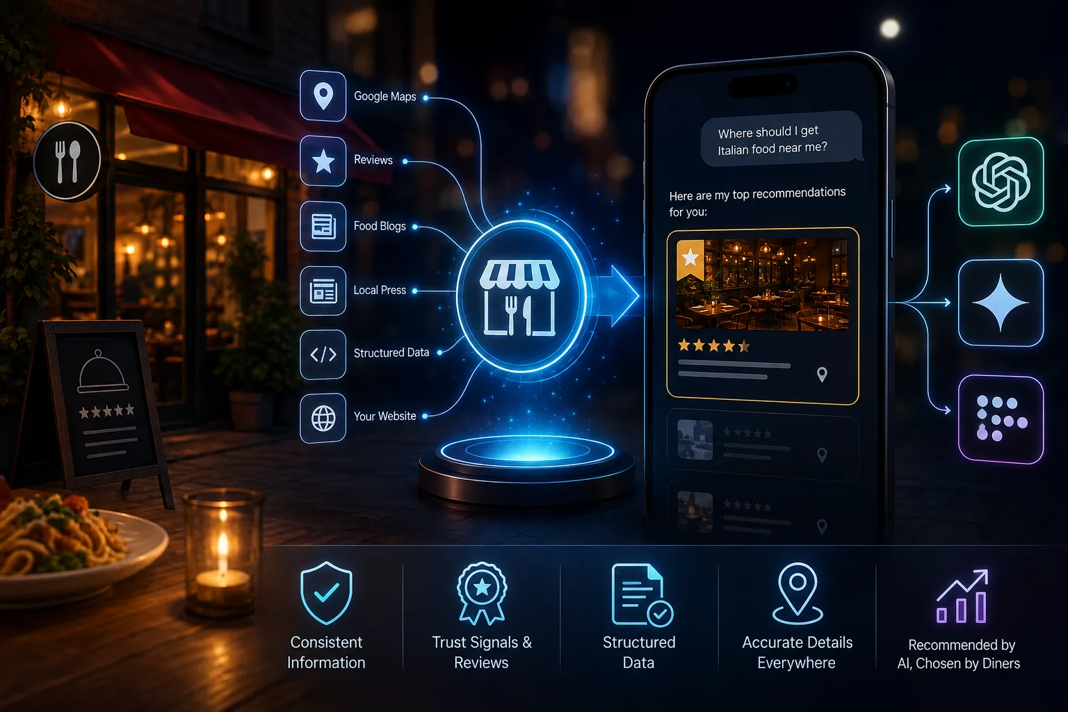 How Restaurants Get Recommended When Diners Ask AI Where to Eat