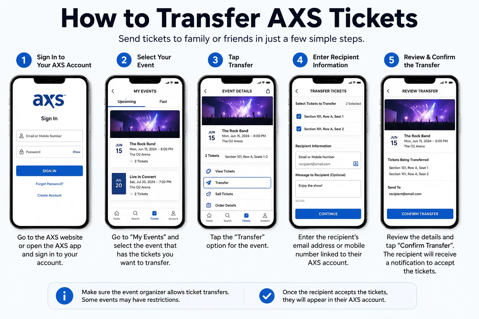 AXS Ticket Transfer: How to Transfer AXS Tickets and How to Transfer Tickets on AXS