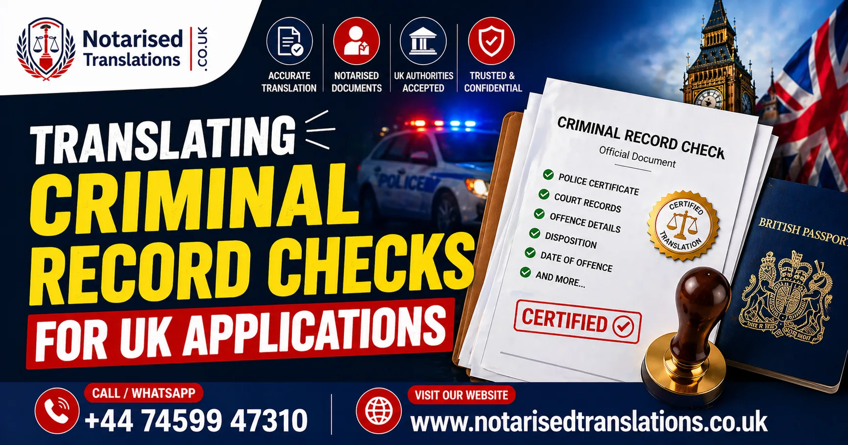 Translating Criminal Record Checks for UK Applications
