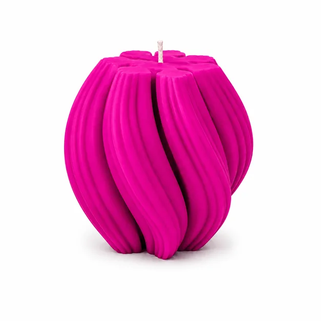 Luxury Magenta Sculptural Decorative Soy Wax Candle for Elegant Home Décor