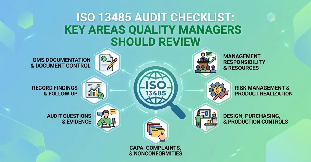 ISO 13485 Audit Checklist: Key Areas Quality Managers Should Review