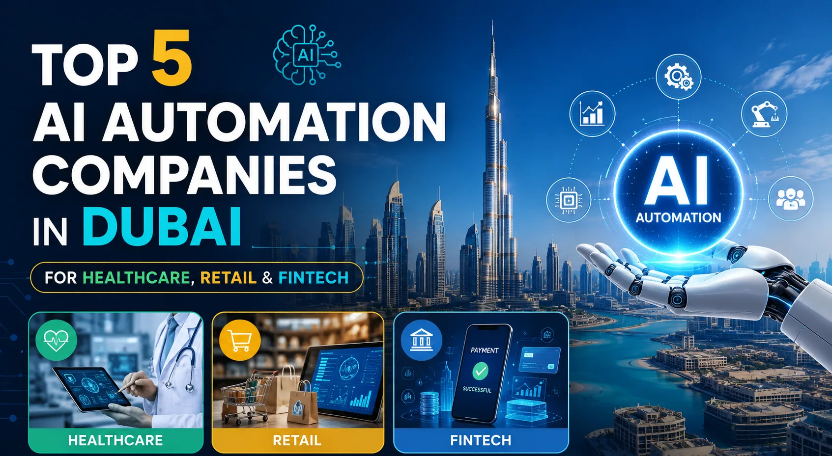 Top 5 AI Automation Companies in Dubai for Healthcare, Retail & Fintech