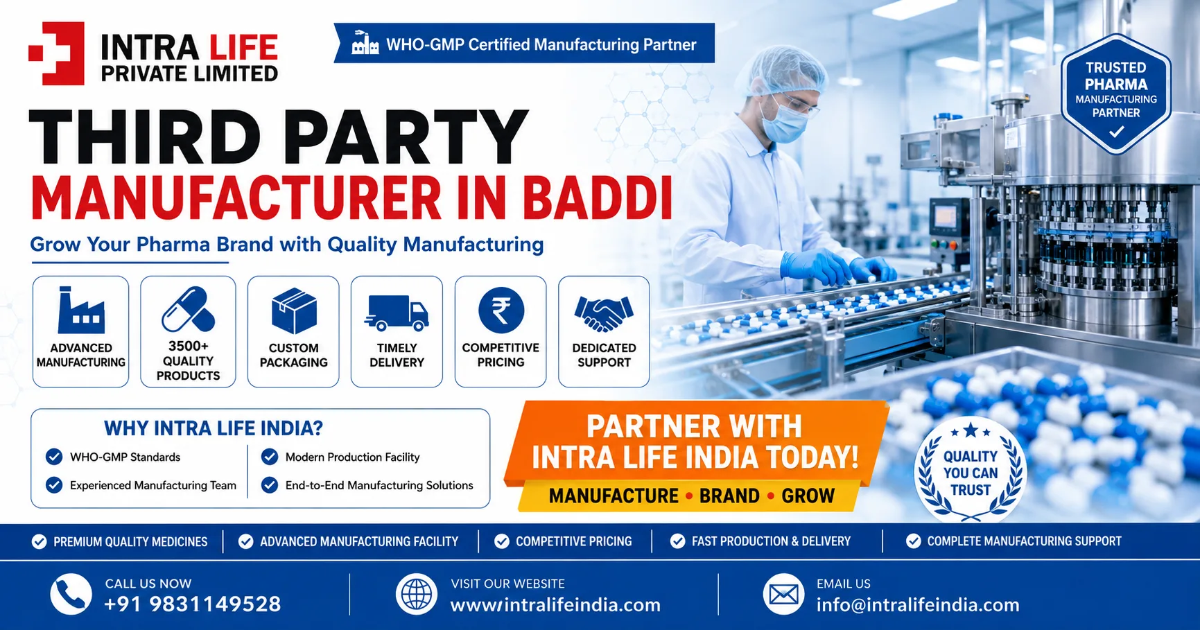 How to Reduce Manufacturing Risks by Choosing the Right Third Party Manufacturing Pharma Companies in Baddi