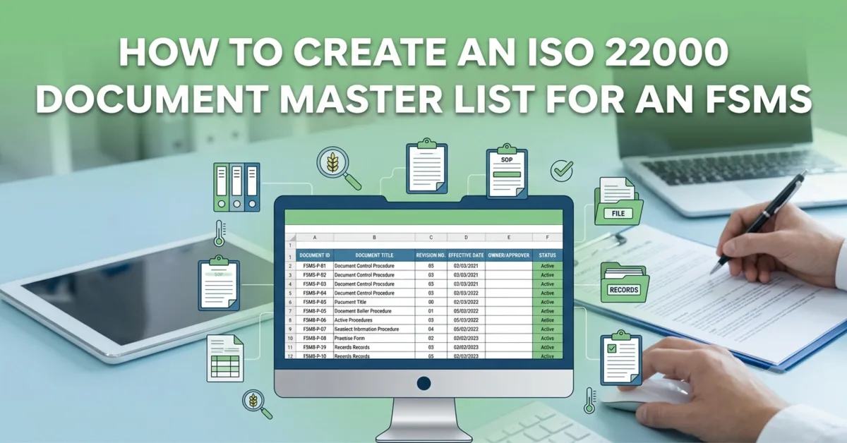 How to Create an ISO 22000 Document Master List for an FSMS