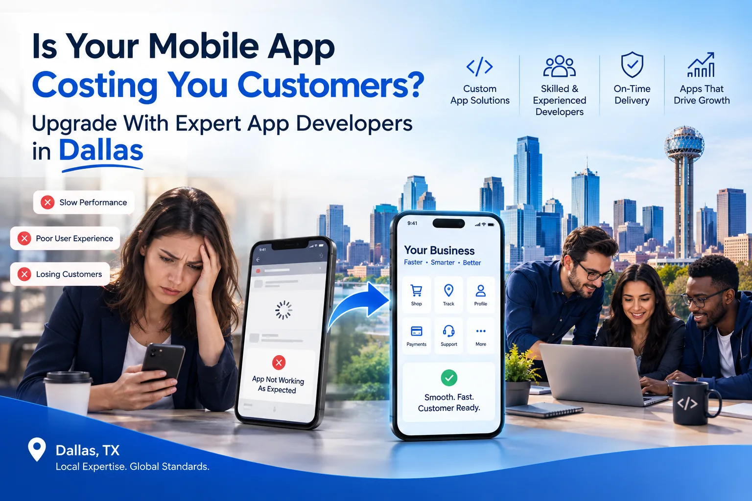 Is Your Mobile App Costing You Customers? Upgrade With Expert App Developers in Dallas