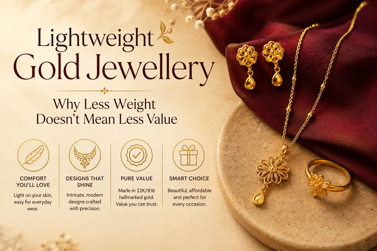 Lightweight Gold Jewellery — Why Less Weight Doesn't Mean Less Value
