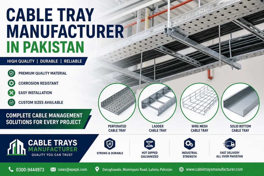 Cable Tray Solutions in Pakistan: Perforated & Ladder Cable Tray Systems