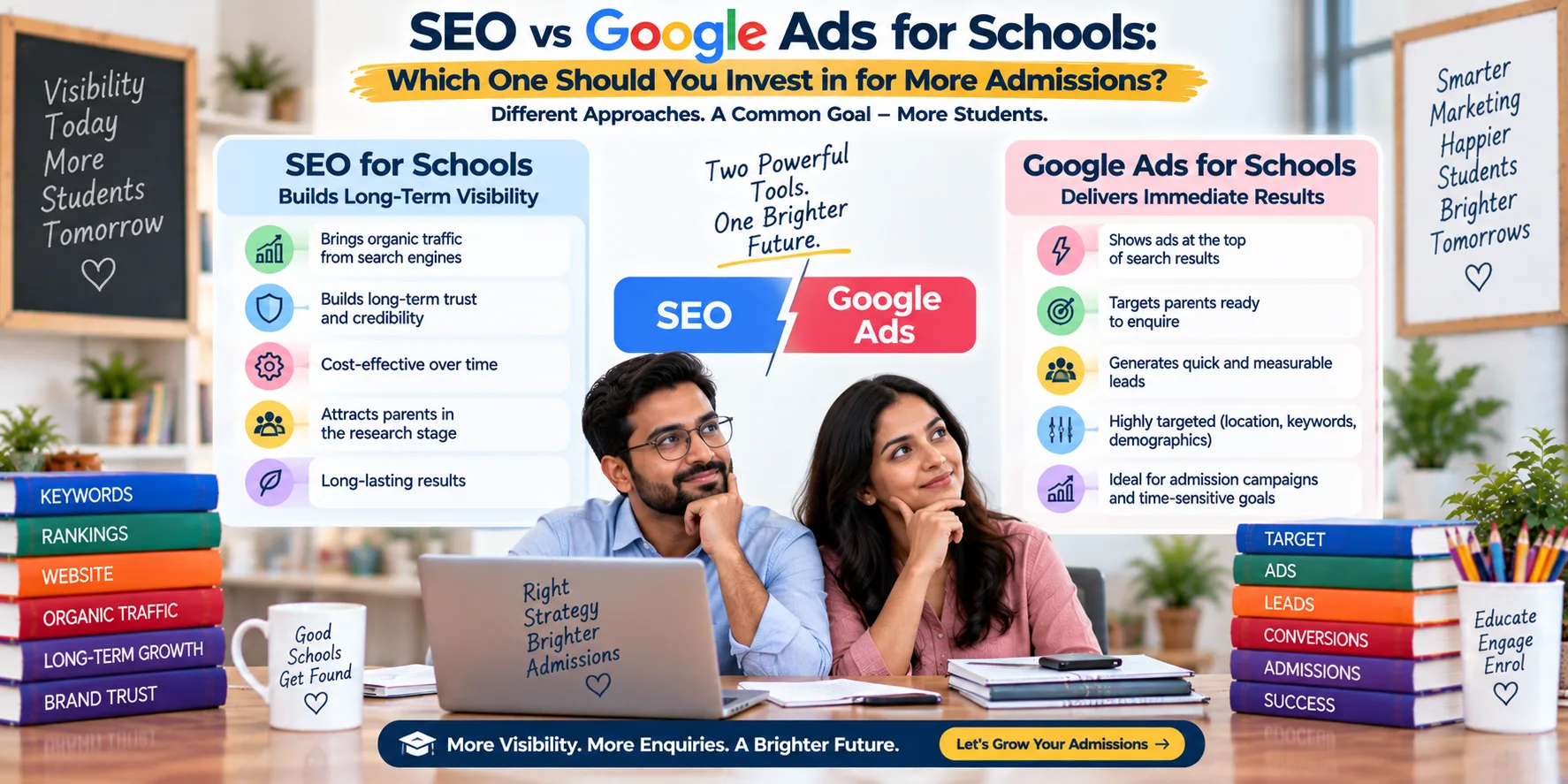 SEO vs Google Ads for Schools: Which One Should You Invest in for More Admissions?