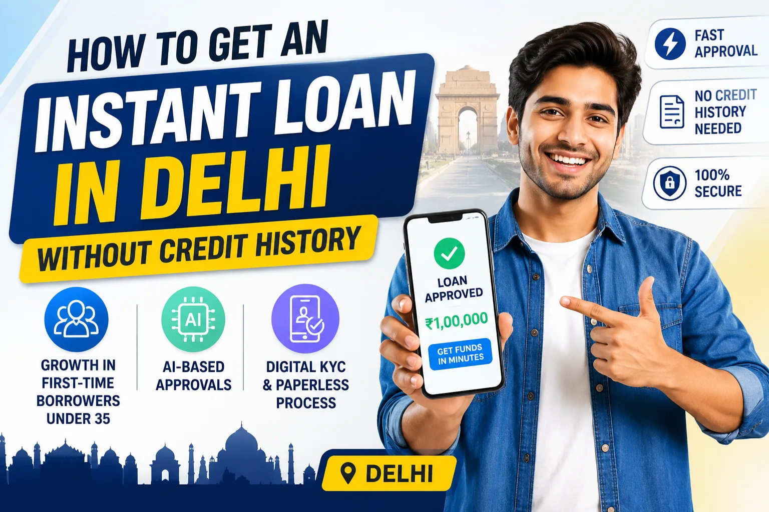 How to Get an Instant Loan in Delhi Without Credit History