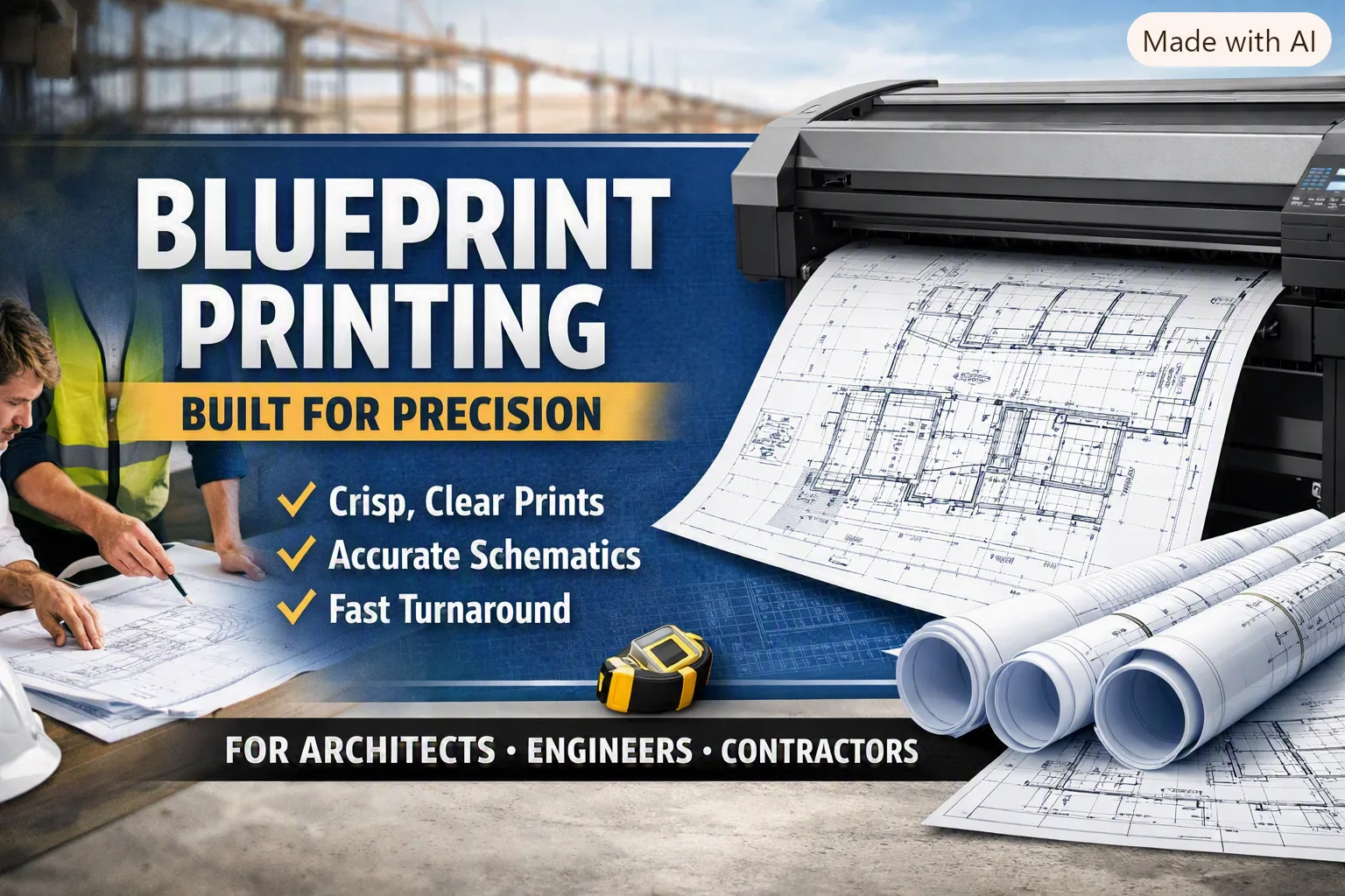 Blueprint Printing for Construction Sites: From Engineering Plans to On-Site Signage
