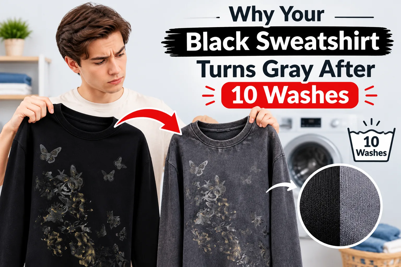 Why Your Black Sweatshirt Turns Gray After 10 Washes