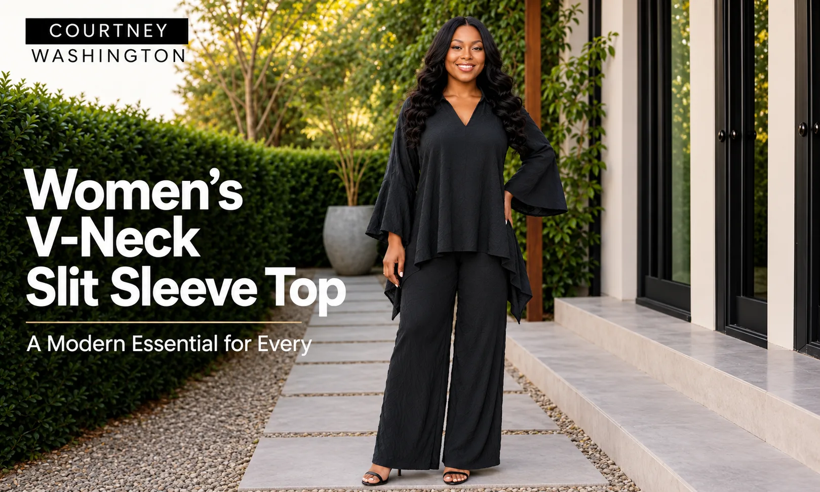 Women’s V-Neck Slit Sleeve Top: Effortless Style With a Modern Edge