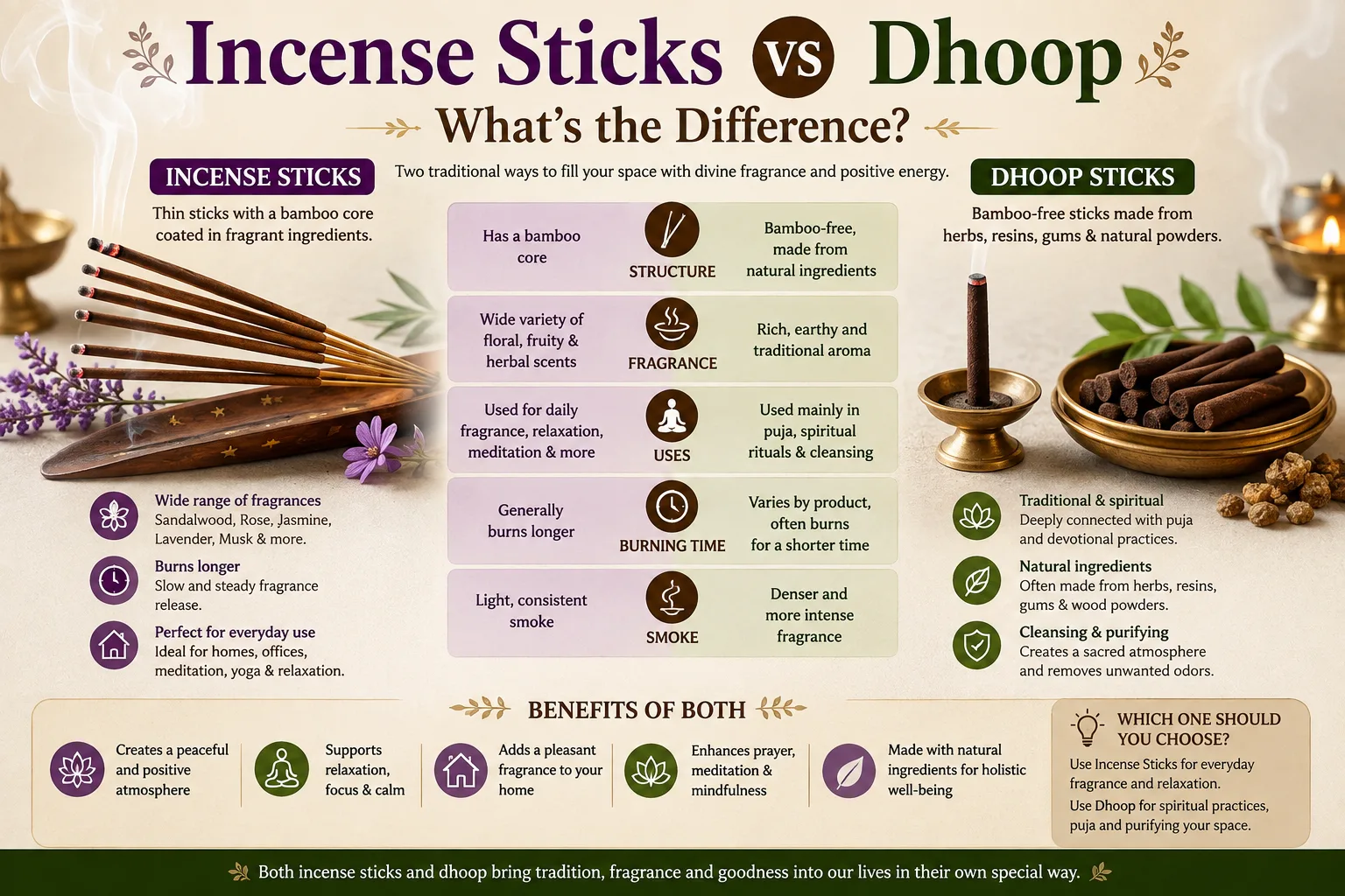 Incense Sticks vs Dhoop: What’s the Difference?