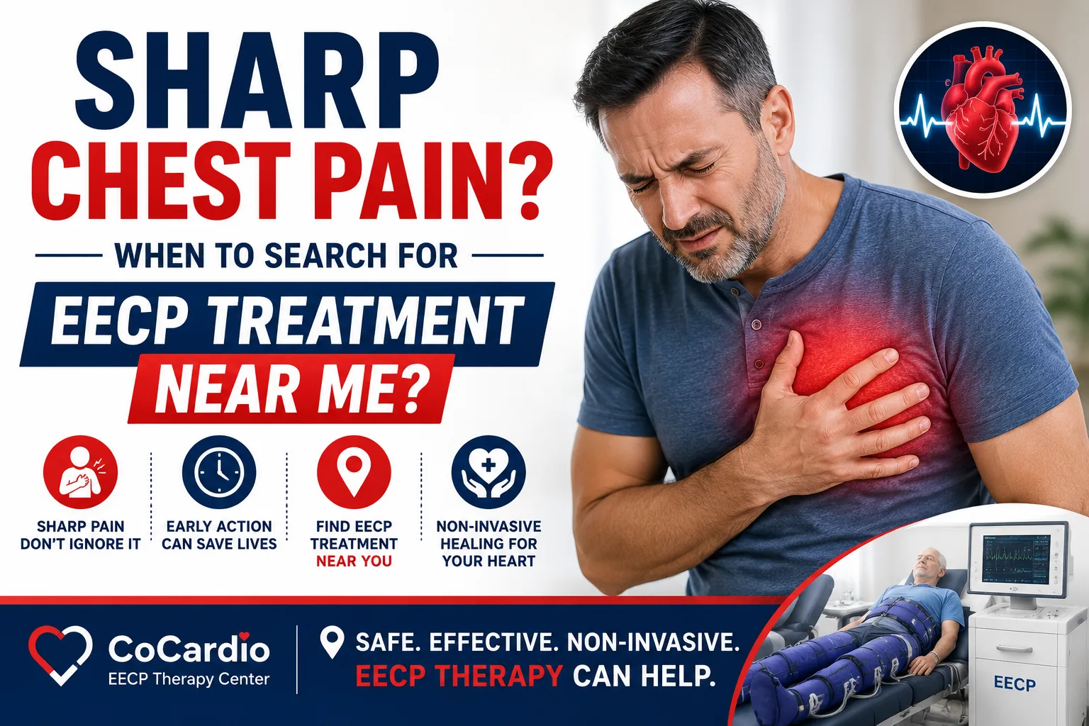 Sharp Chest Pain and When to Search for EECP Treatment Near Me