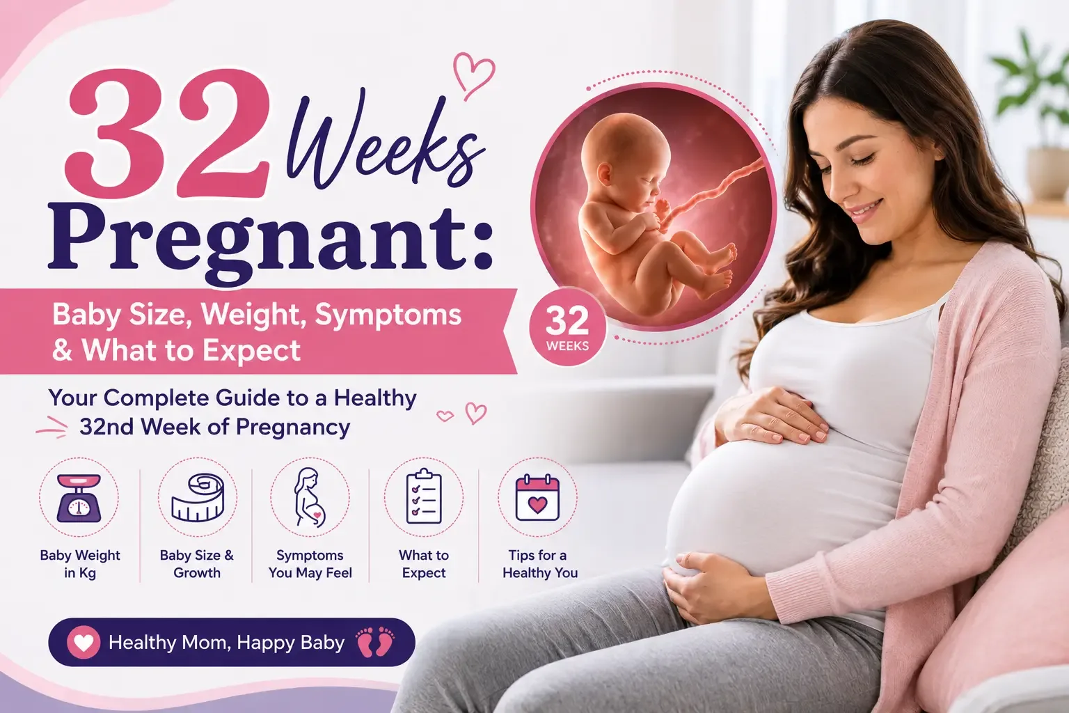 32 Weeks Pregnant: Baby Weight, Size & Symptoms