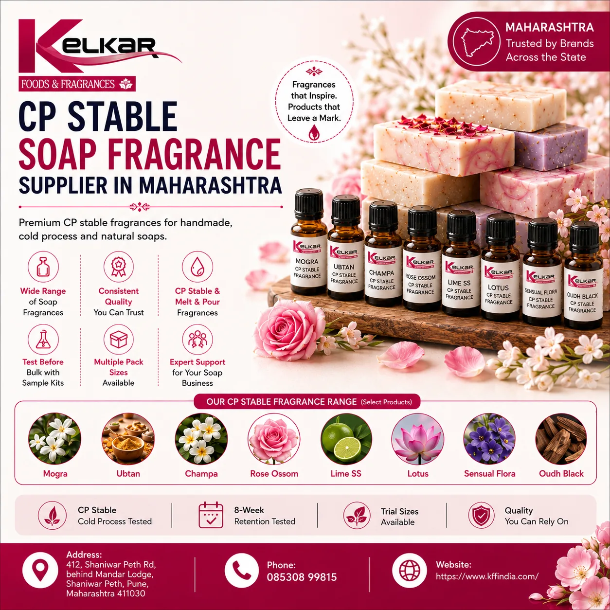 Cold Process (CP) Stable Fragrance Supplier in Maharashtra