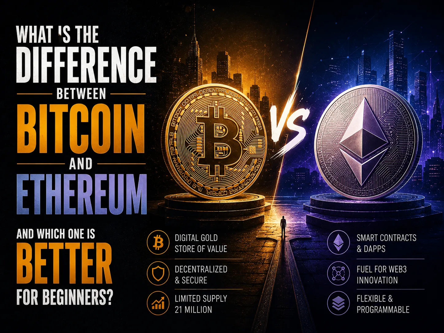 What Is the Difference Between Bitcoin and Ethereum and Which One Is Better for Beginners?