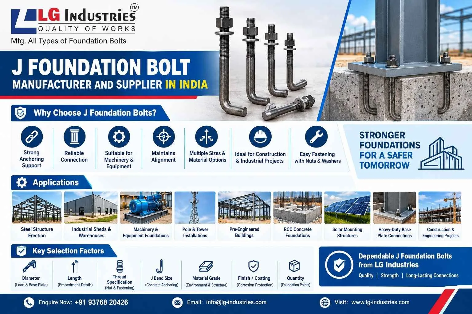 J Foundation Bolt for Strong and Stable Industrial Connections