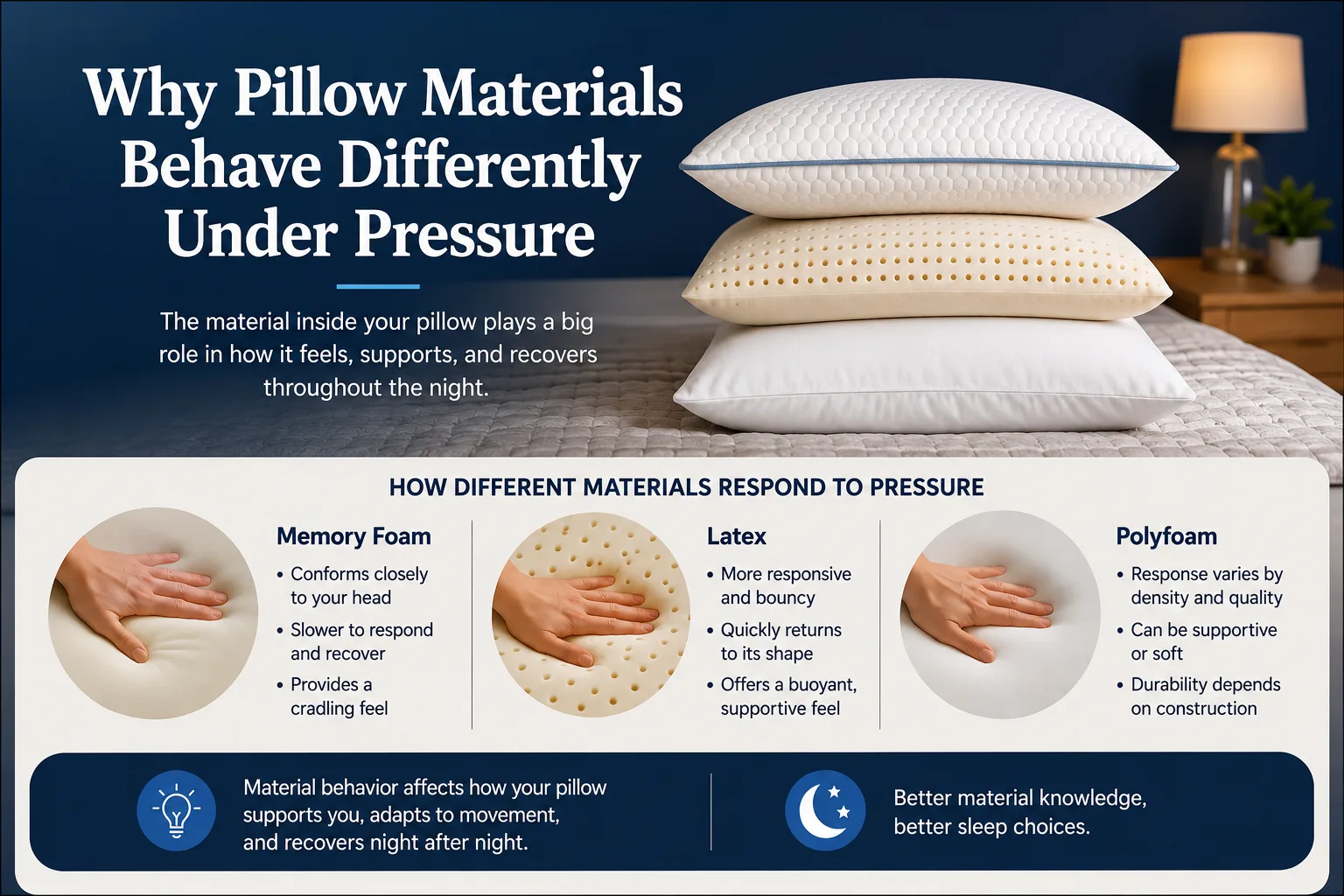 Why Pillow Materials Behave Differently Under Pressure