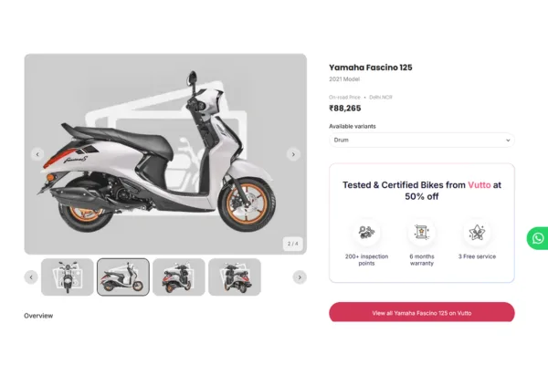 Yamaha Fascino 125 Price - Mileage, Images, Colours & Specifications