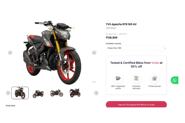 TVS Apache RTR 160 Price - Mileage, Images, Colours